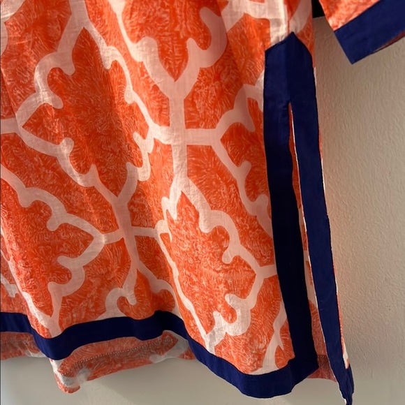 Roberta Roller Rabbit Orange and White Patterned Women's CoverUp - Picture 5 of 6